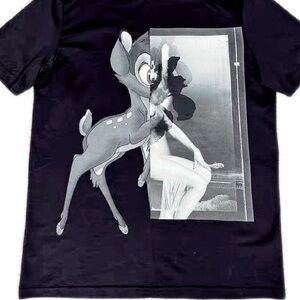 Authentic Givenchy Black Graphic Tee with Artistic Design